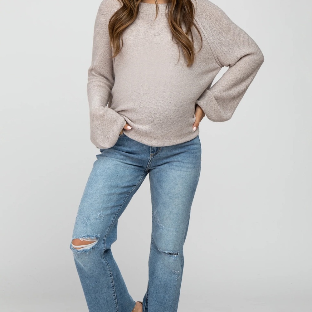 PinkBlush Distressed Blue Straight Leg maternity Jeans